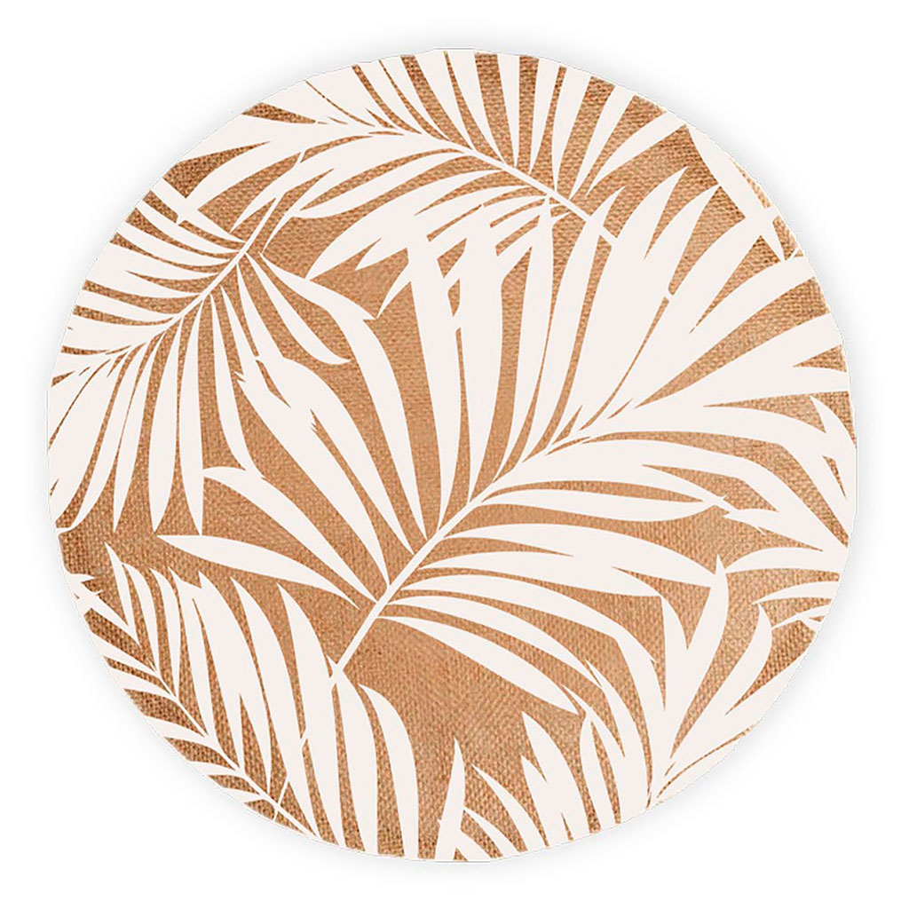 Set de table rond jute feuilles D 38cm