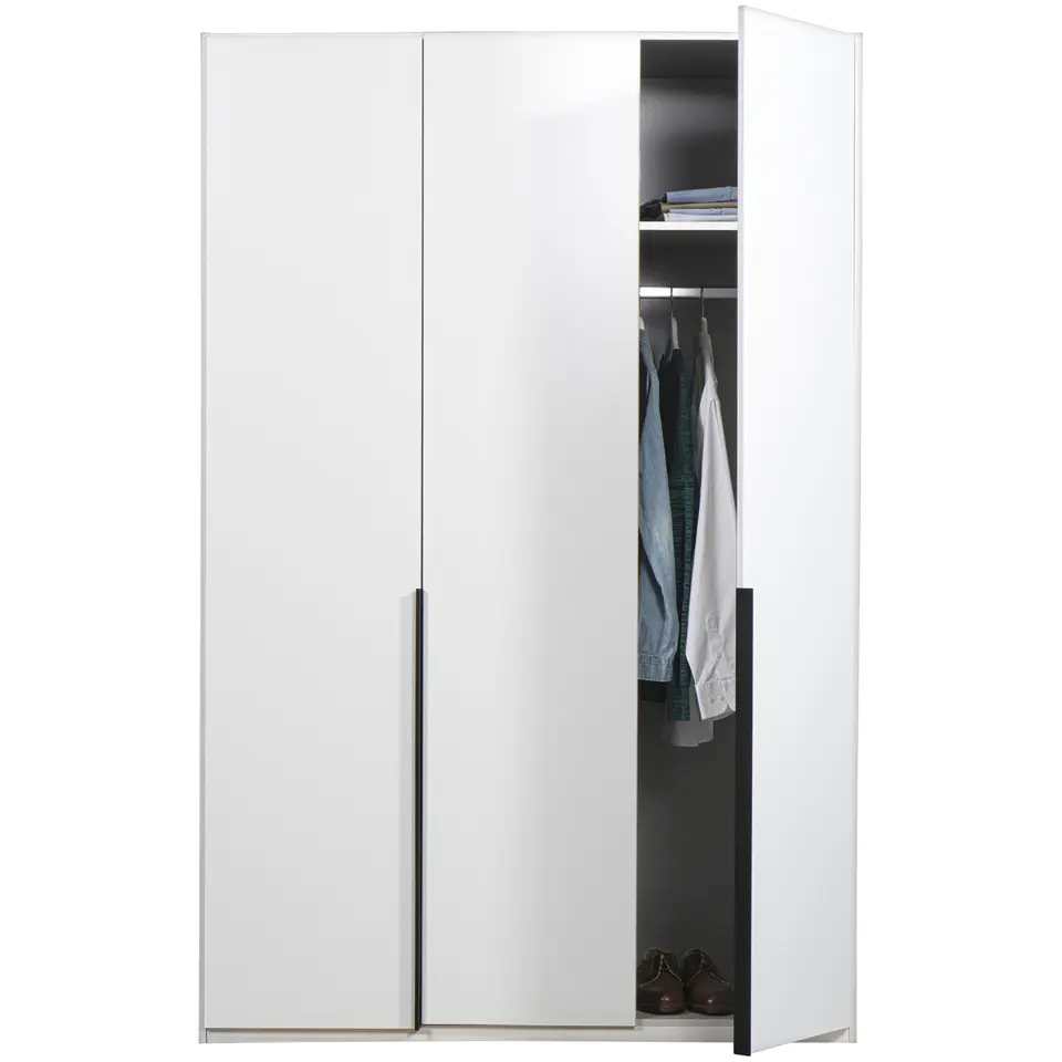 Kledingkast Milaan 3-deurs - wit - 236x135x58 cm