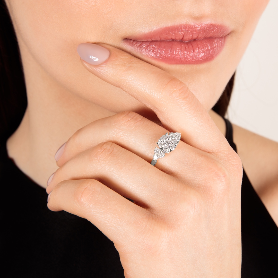 1.00 Karat Diamantring 750/18 K Weissgold
