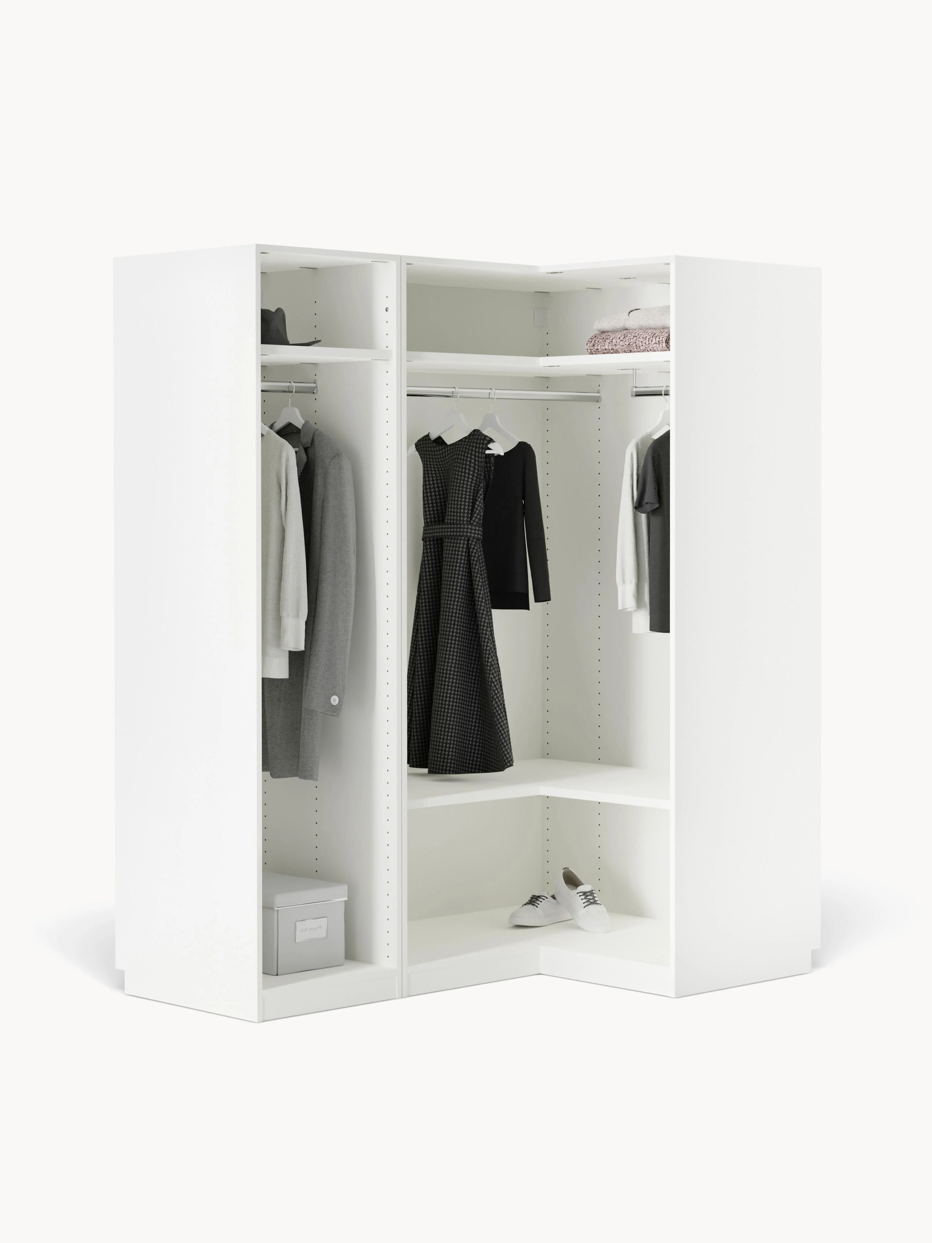 Modulaire hoekkast Leon, 165 cm breed, diverse varianten