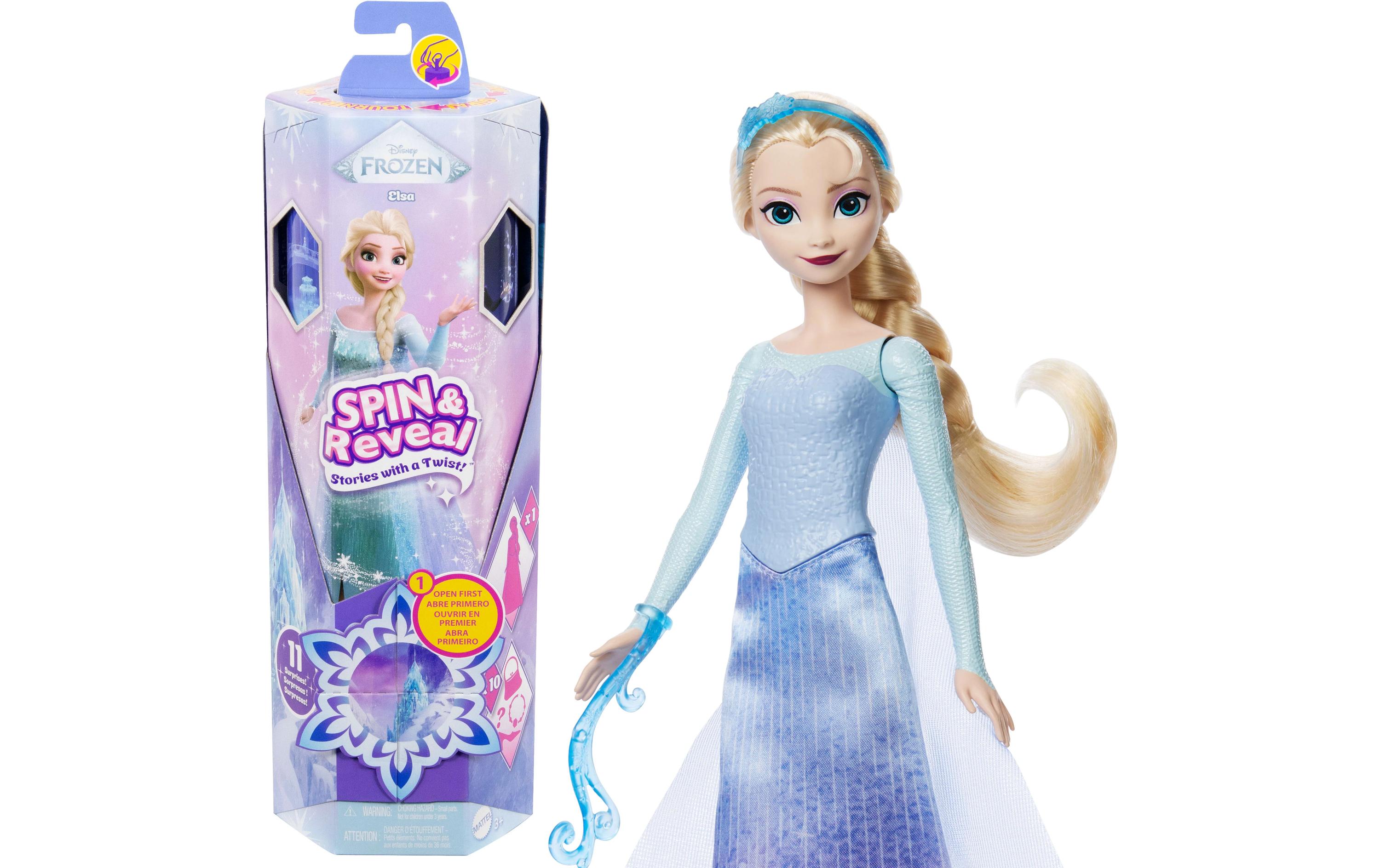Puppe Eiskönigin Spin & Reveal ElsaModepuppe und Accessoires mit 11 Überraschungen aus dem Disney-Film