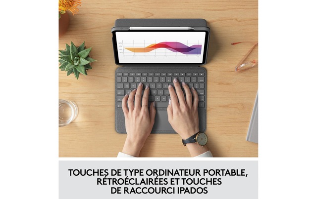 Logitech Tablet-Hülle »Folio Touch iPad Air (4. & 5. Gen)« Tablet 28 cm (11 Zoll)