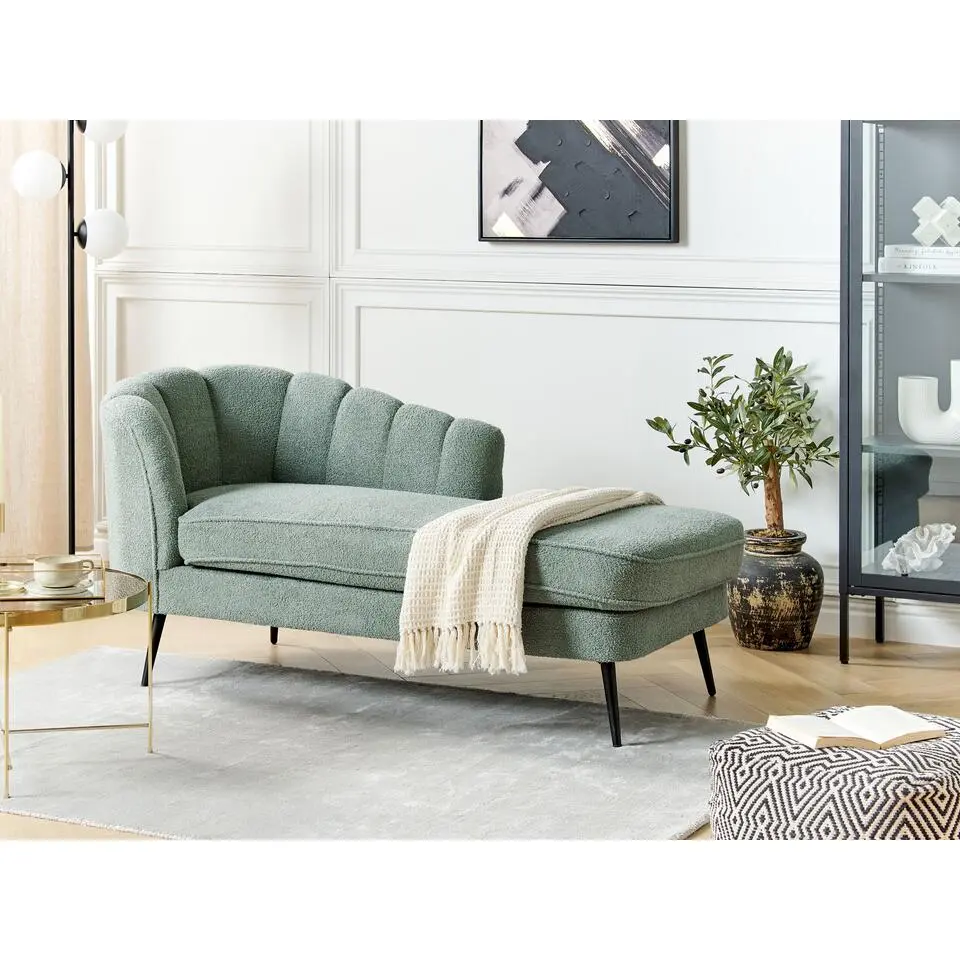 ALLIER - Chaise longue - Groen - Linkerzijde - Bouclé
