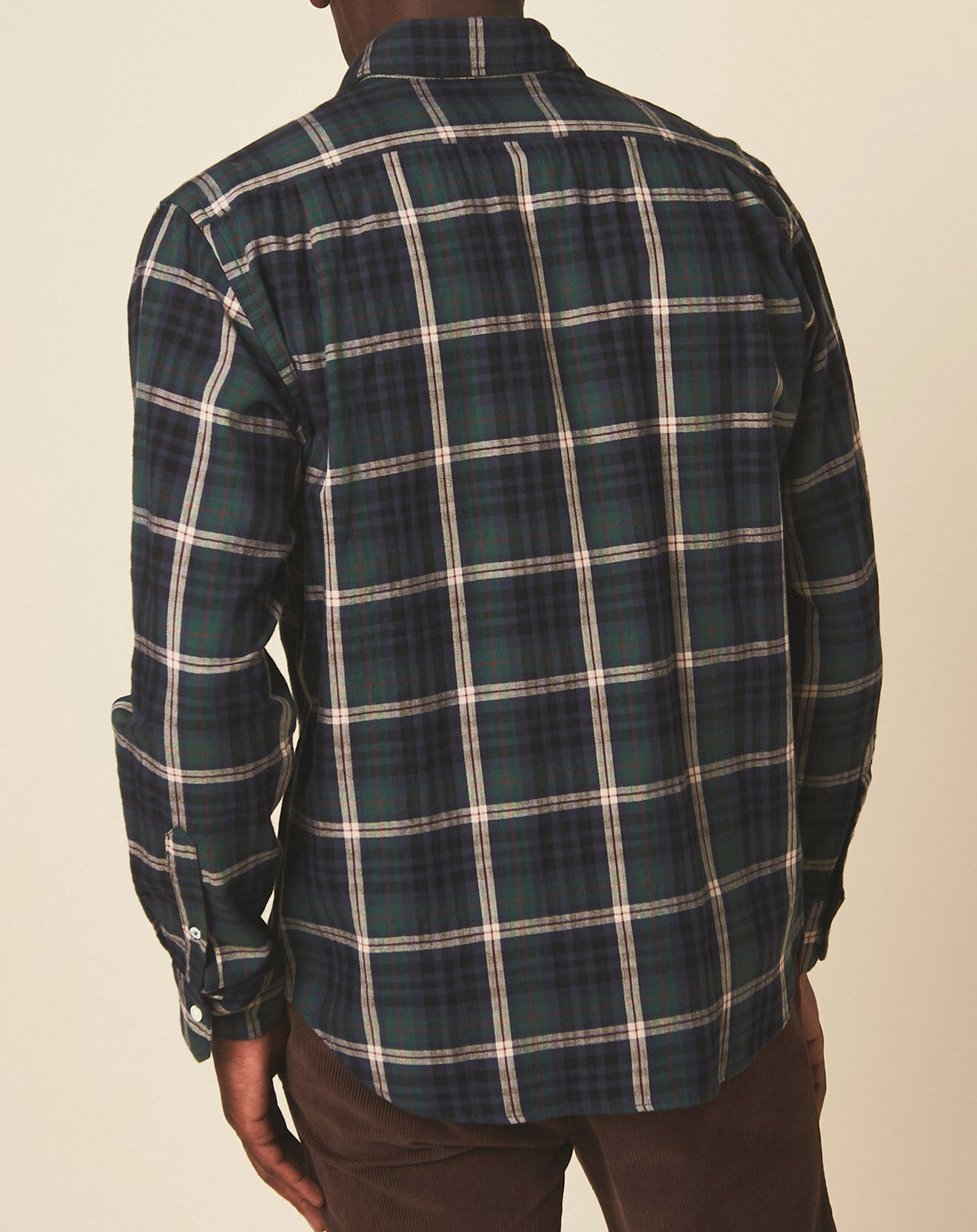 Hartford Chemise regular Paul à carreaux navy/indigo/vert