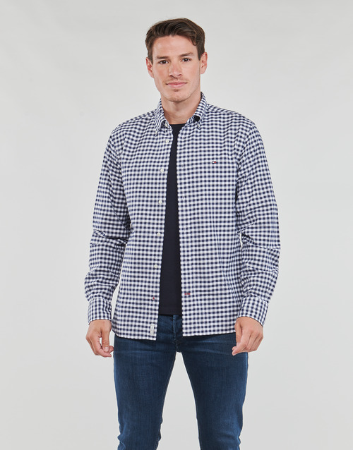 Tommy Hilfiger - CLASSIC OXFORD GINGHAM RF SHIRT - Marine / Blanc