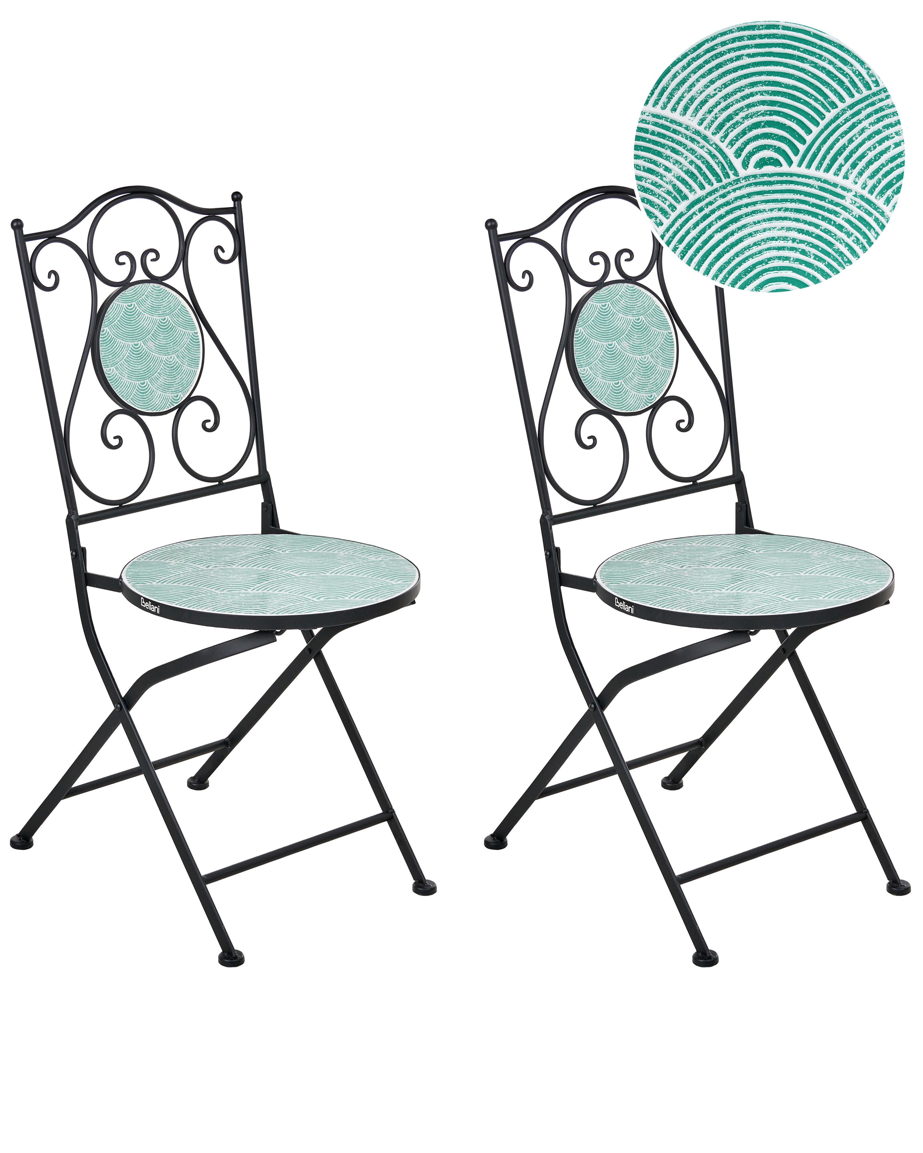 Set van 2 tuinstoelen ANAPO inklapbaar Metaal Zwart