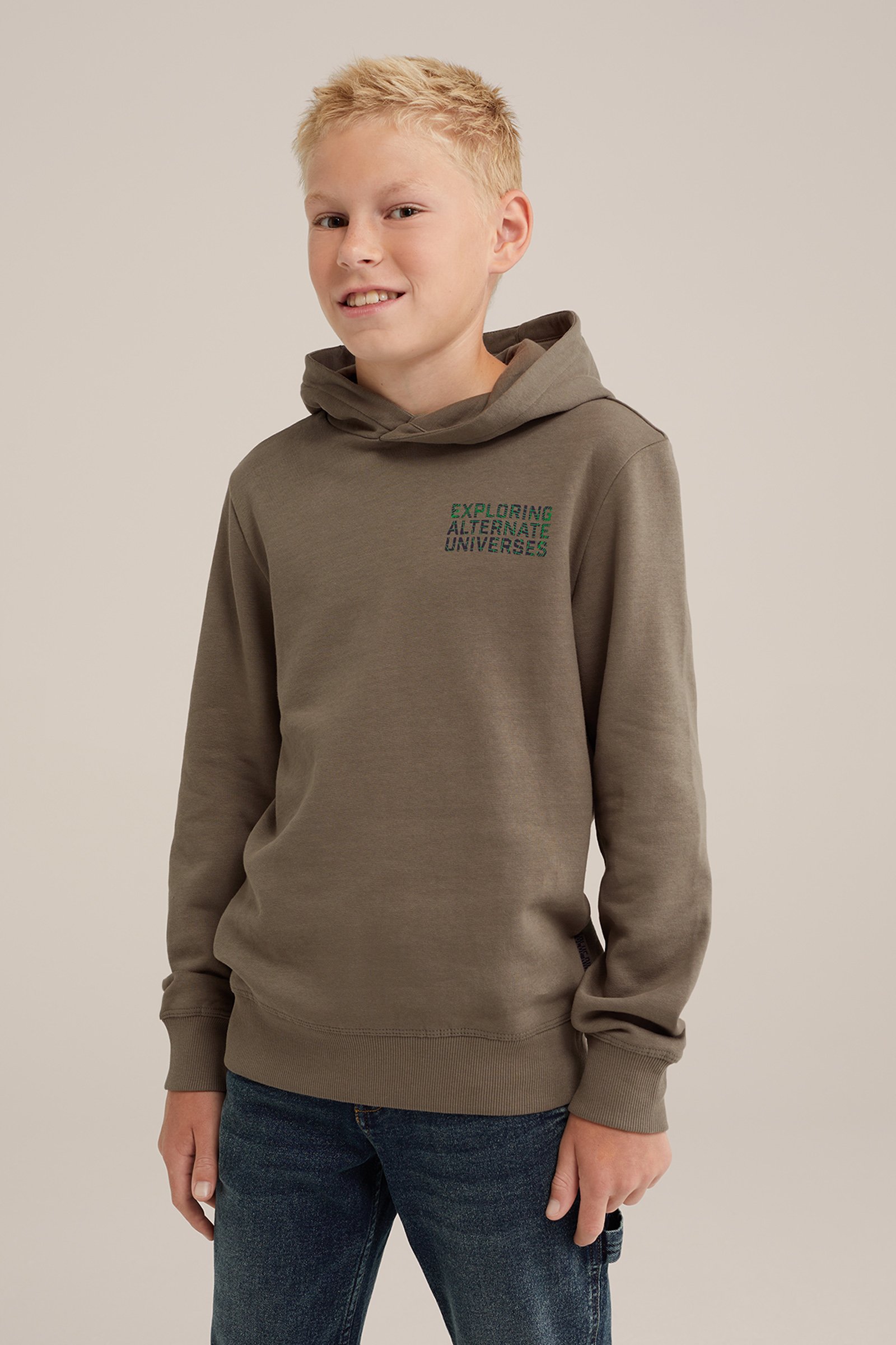 Jongens hoodie met opdruk Blue Ridge Legergroen