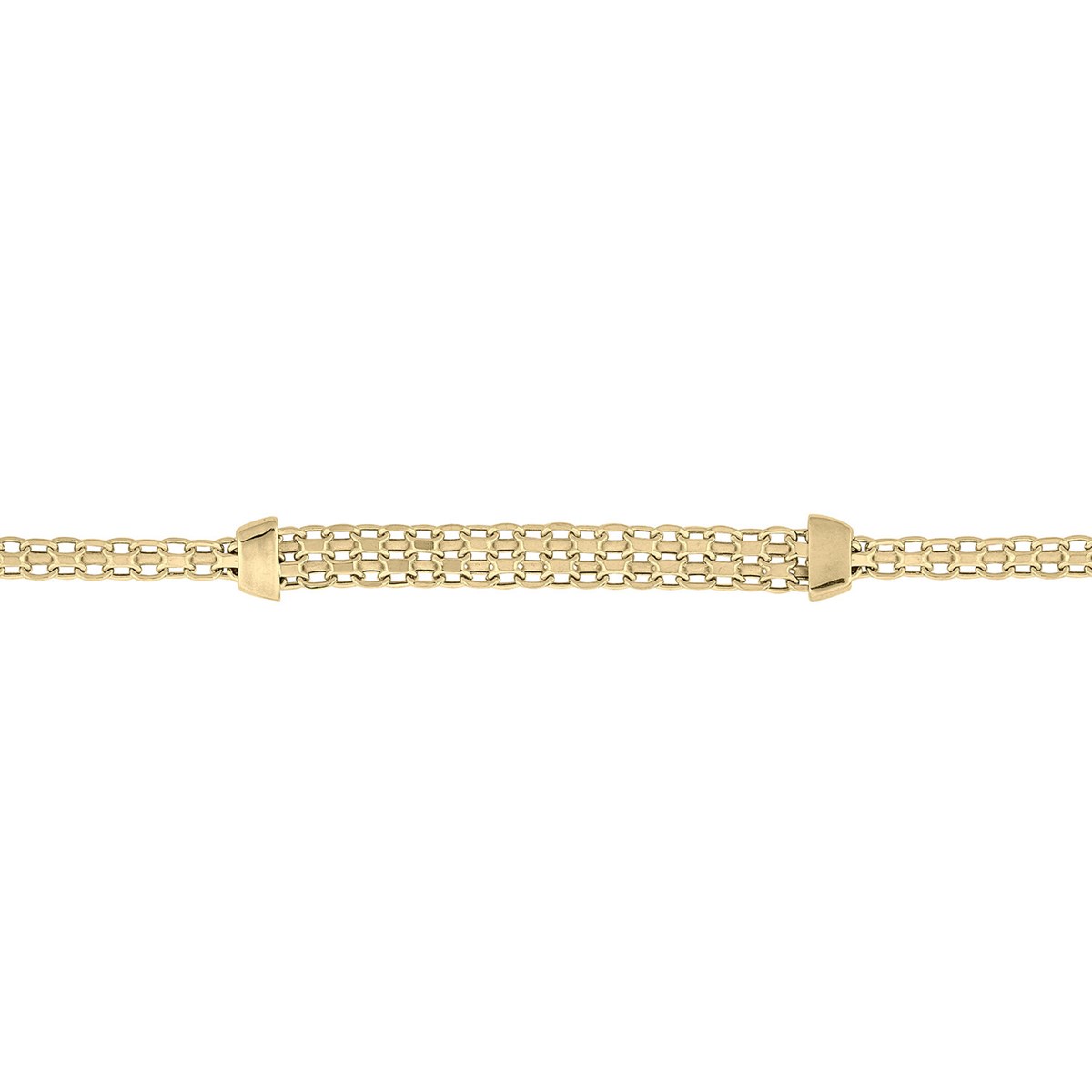 Bracelet Briilaxis maille forçat fantaisie 2/4 rangs9 carats