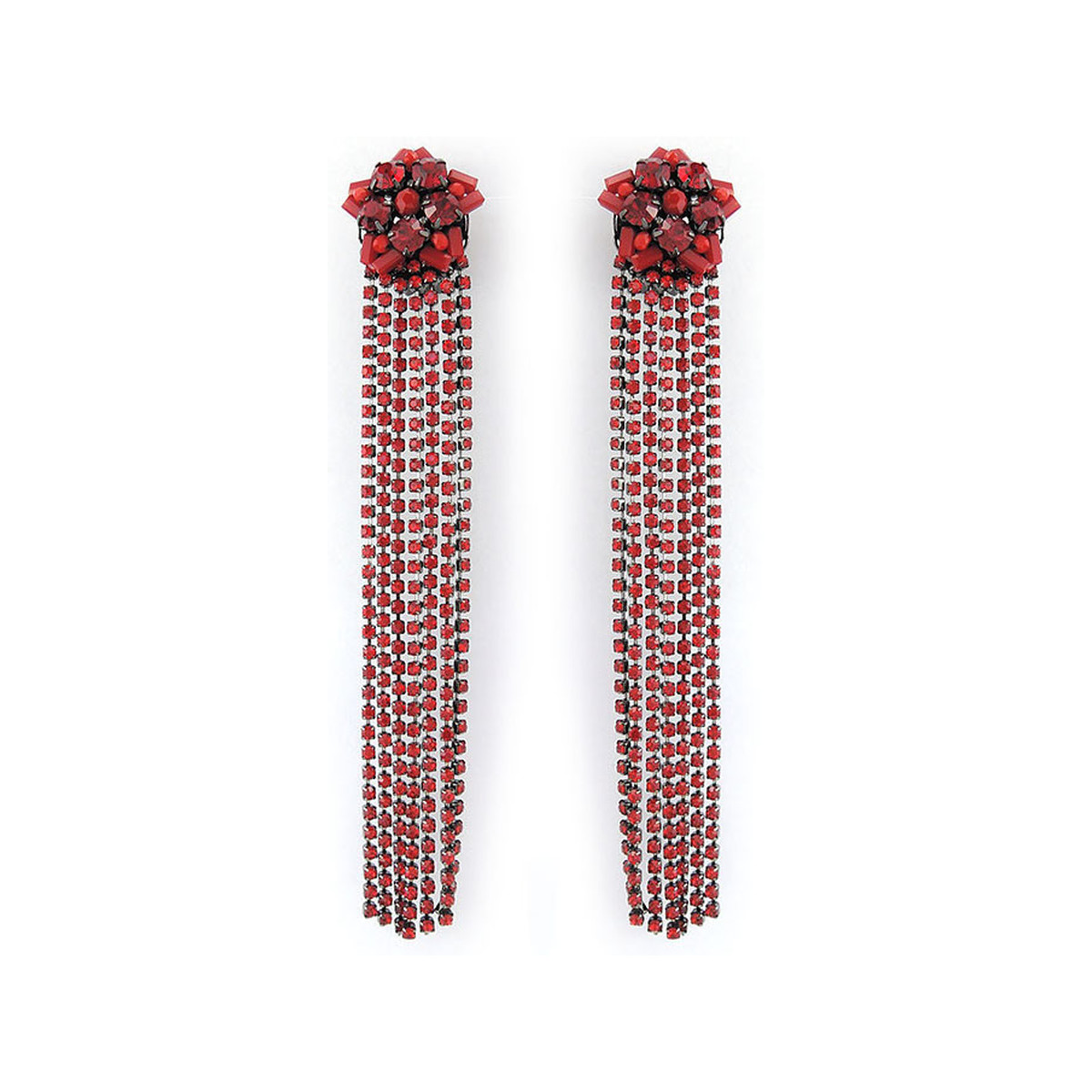 Clips d'oreilles fantaisie rouge