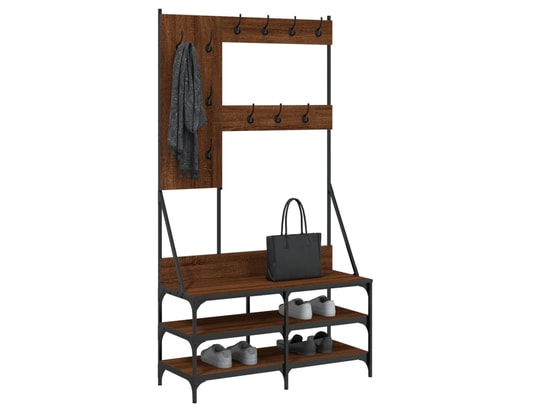 VIDAXL - Penderie Porte-vêtements et rangement des chaussures chêne marron