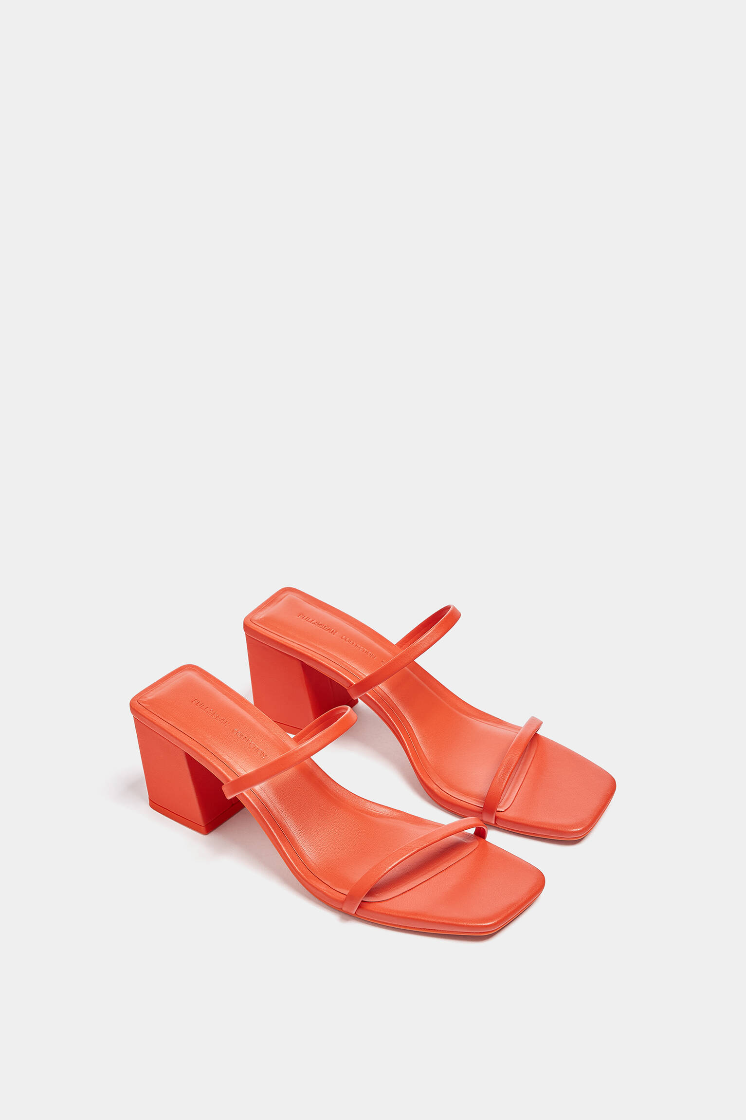 Sandália mule com tira - laranja
