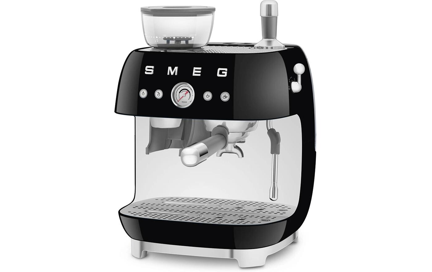 Siebträgermaschine 50's Style EGF03BLEU Schwarz<br>Espresso Kaffeemaschine