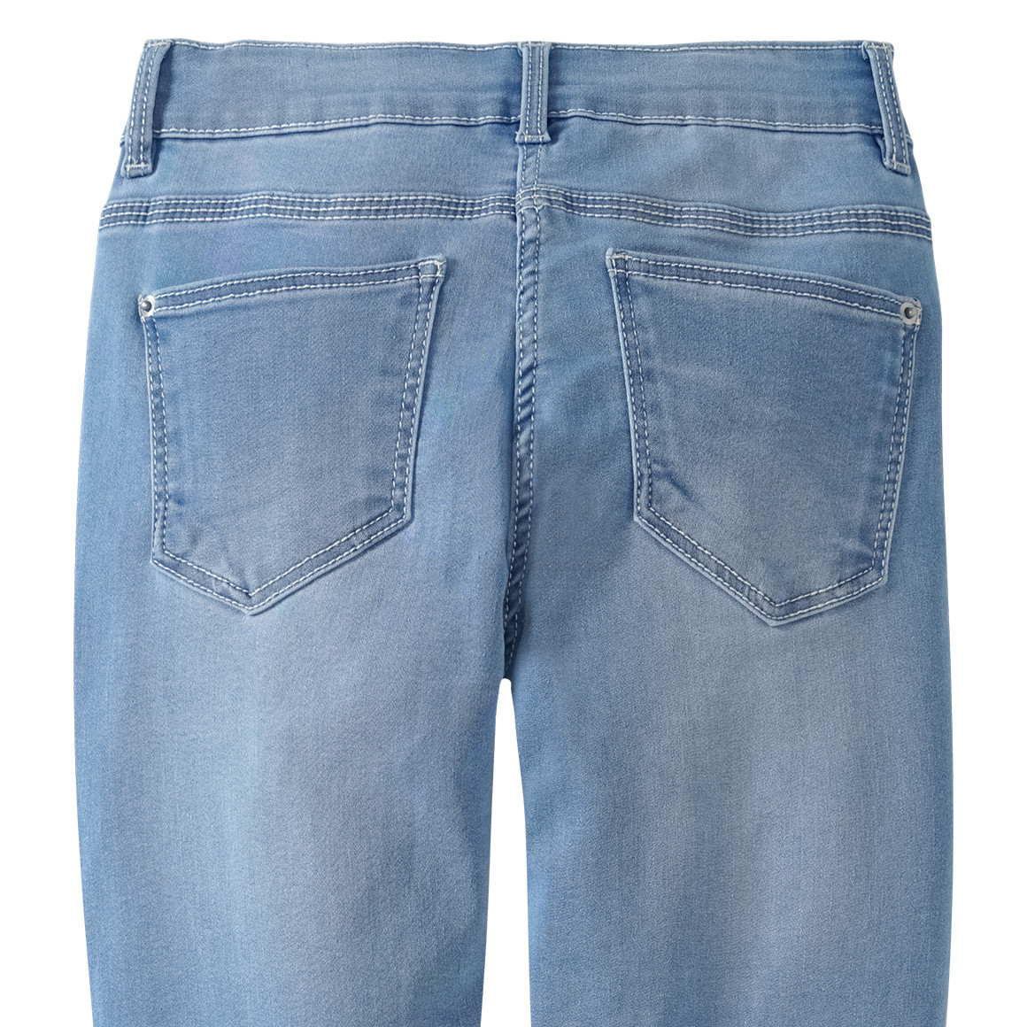 Yigga Mädchen Skinny-Jeans mit verstellbarem Bund hellblau