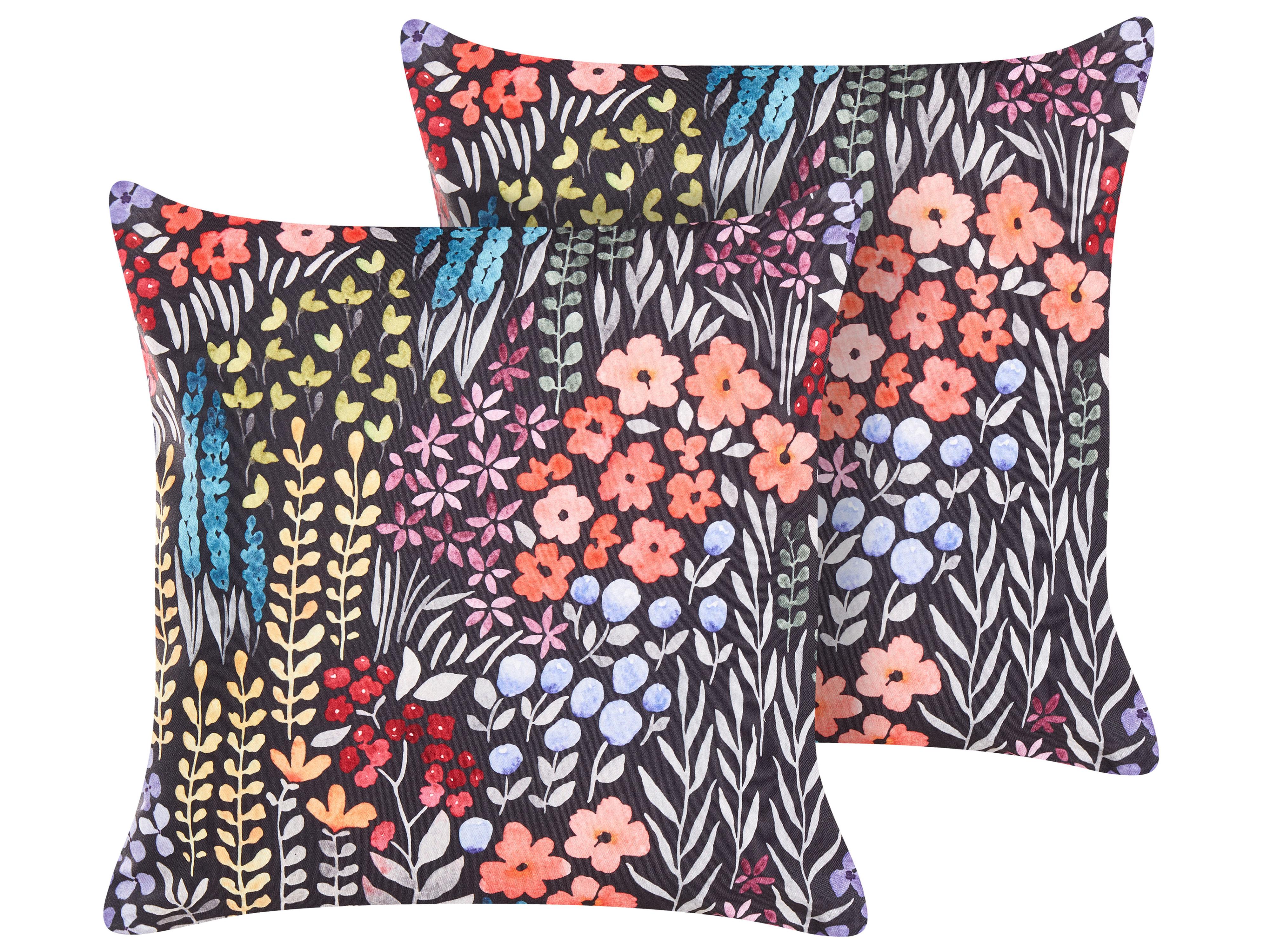 Set van 2 tuinkussens CASTELARO bloempatroon 45 x 45 cm Meerkleurig