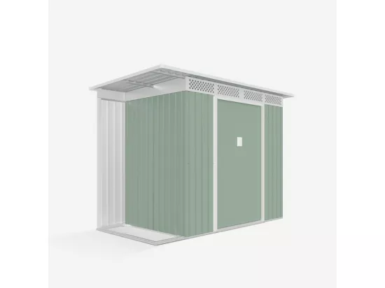 Abri de jardin tôle galvanisée verte outils 257X142x184cm MetalGreen