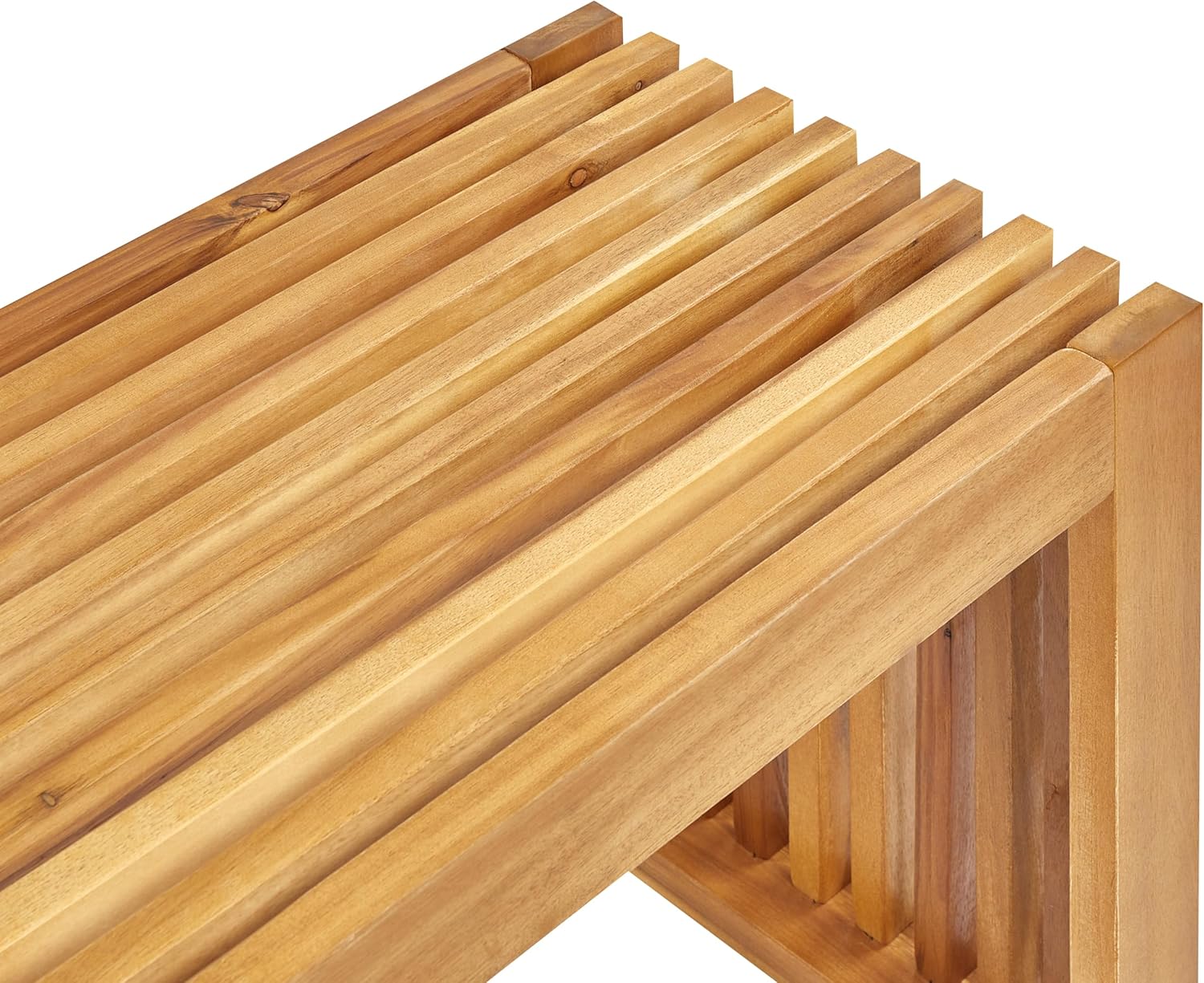Gartentisch Set 4-Sitzer Akazienholz Hellbraun 1 Tisch und 2 Sitzbänke Bellano