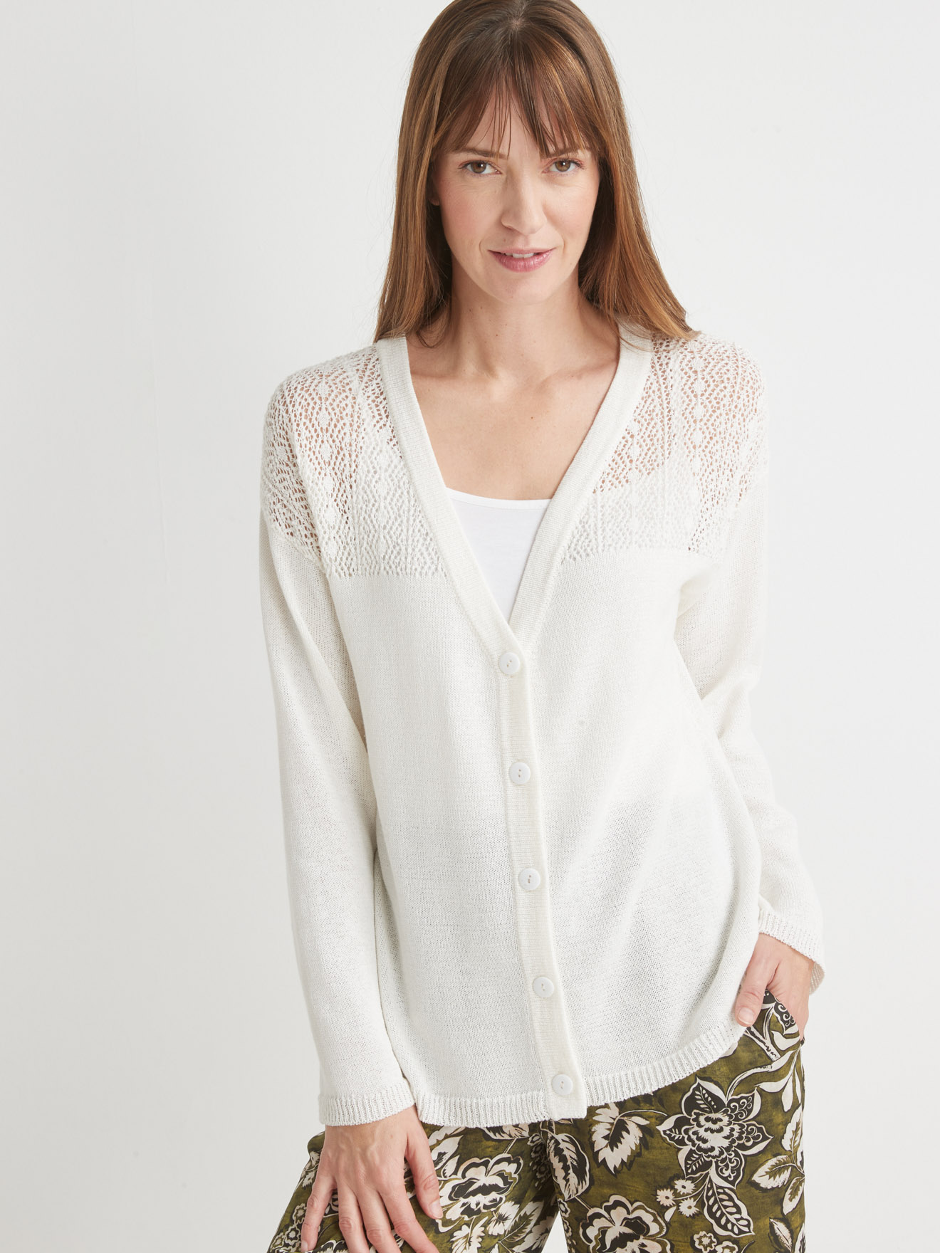 Gilet V point fantaisie