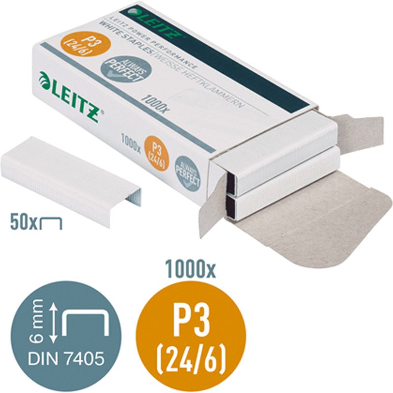Agrafes Leitz 24/6 Power Performance - Boîte de 1000