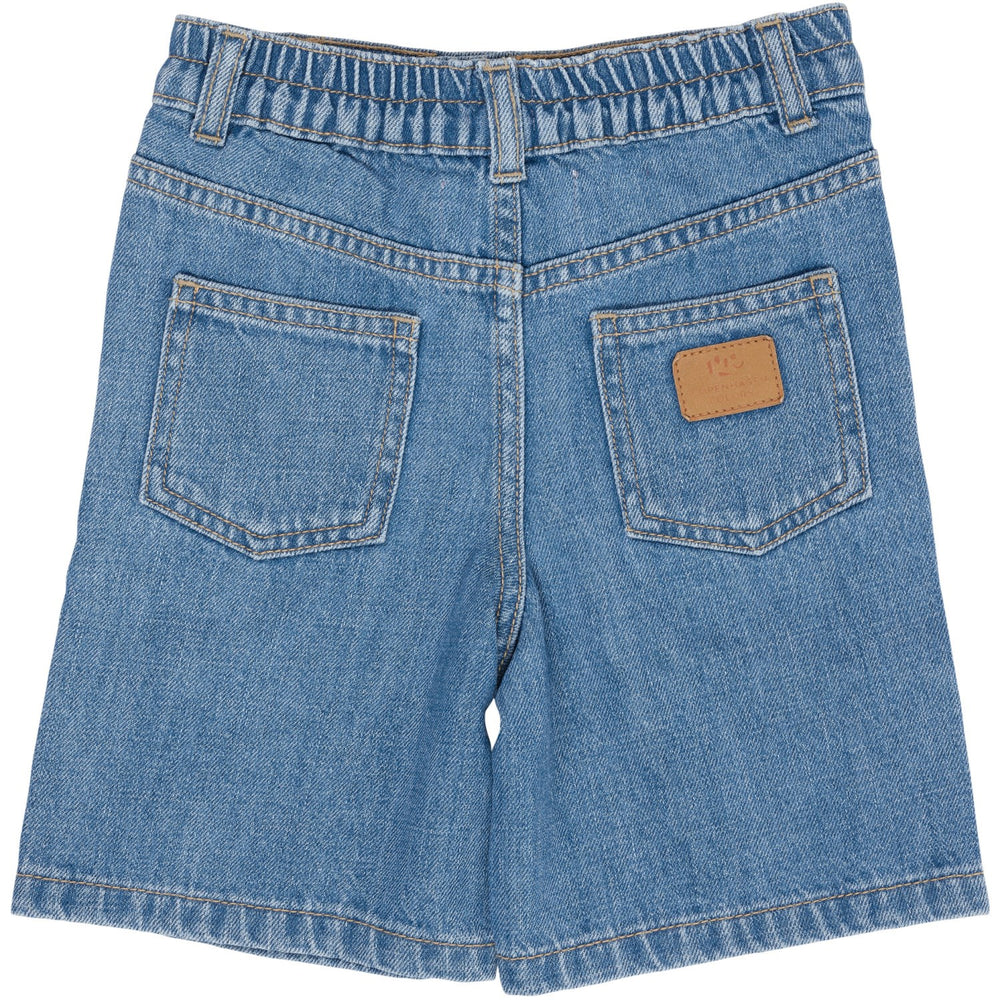 Køb COPENHAGEN COLORS Lt Blue Indigo Washed Organic Wide Leg Denim Shorts