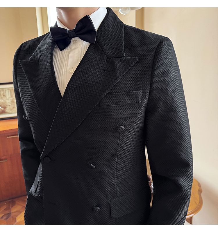 Deepwood - Dubbelrijs effen blazer / pantalon / set