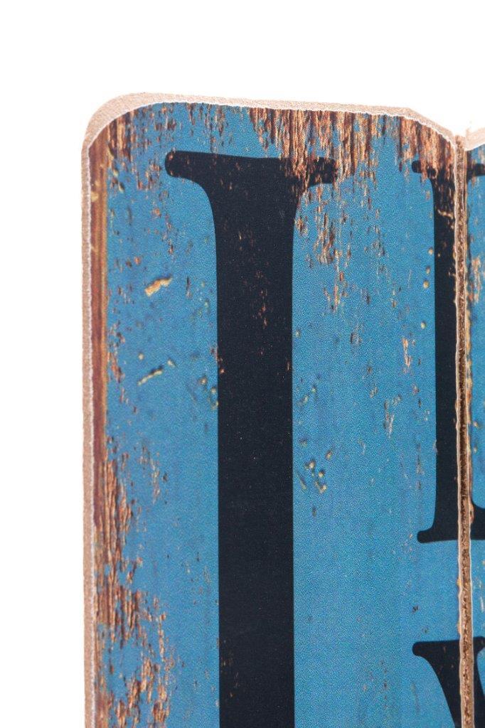 Holzschild I LOVE YOU TO THE MOON AND BACK - blau - 40x30 cm