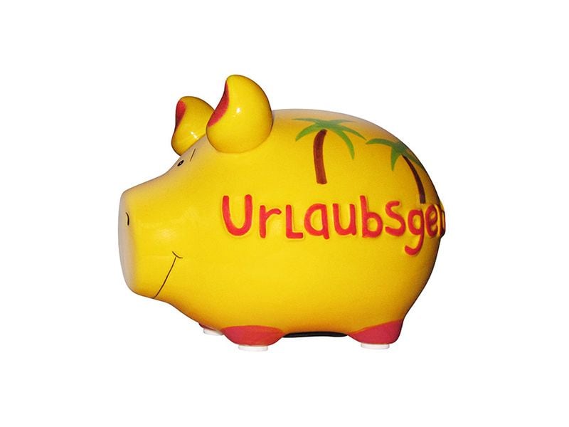 G. Wurm Spardose Urlaubsgeld 12.5 x 9 x 9 cm Sparkasse zum Aufbewahren von Geld