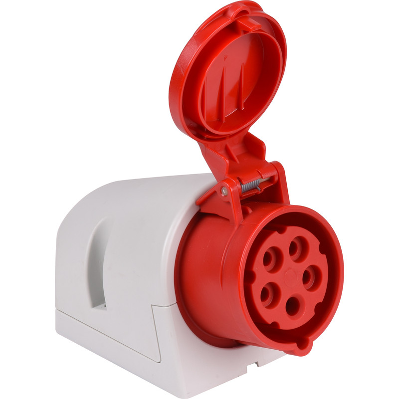 CEE contactdoos krachtstroom 4p+ 1 aarde 16A Rood