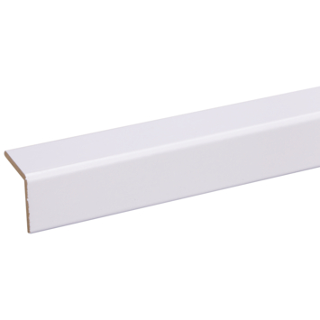 Hoeklat zelfklevend MDF wit folie 33x33 mm 260 cm
