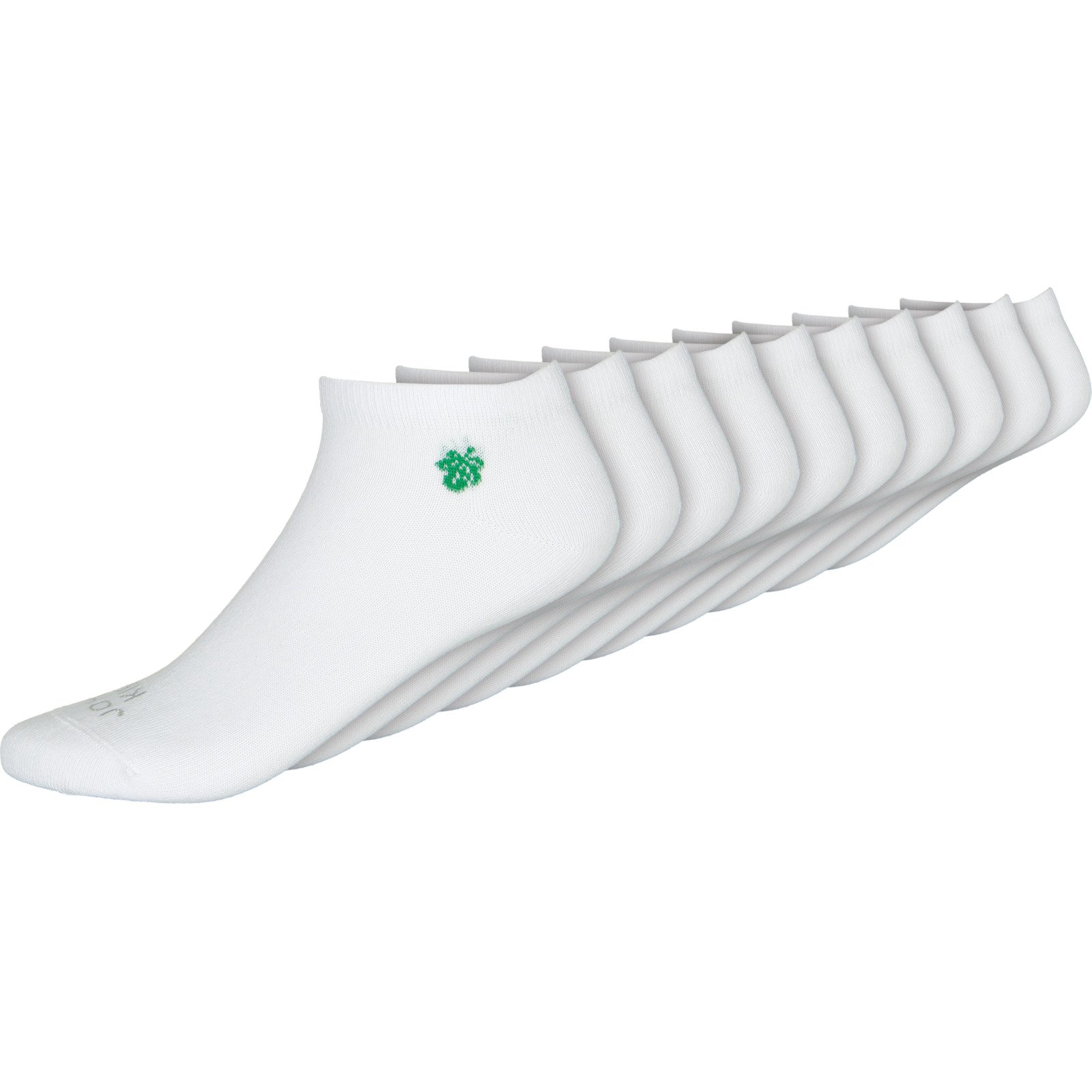 John Kiss Erwachsenen-Sneakersocken, schwarz, 10 Paar 43-46, weiss