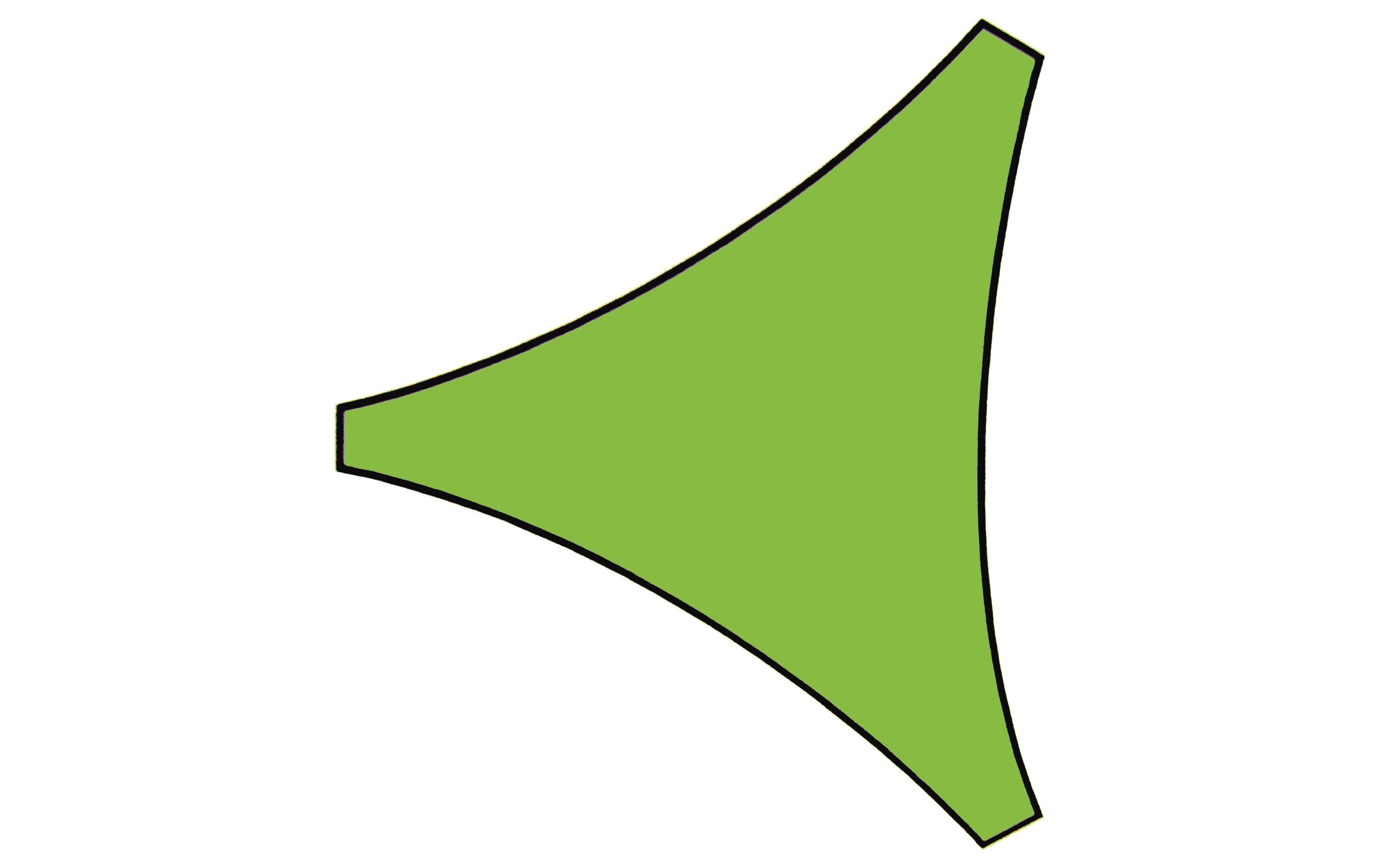 Sonnensegel 500 cm, Dreieck5 x 5 x 5 m, lindgrün