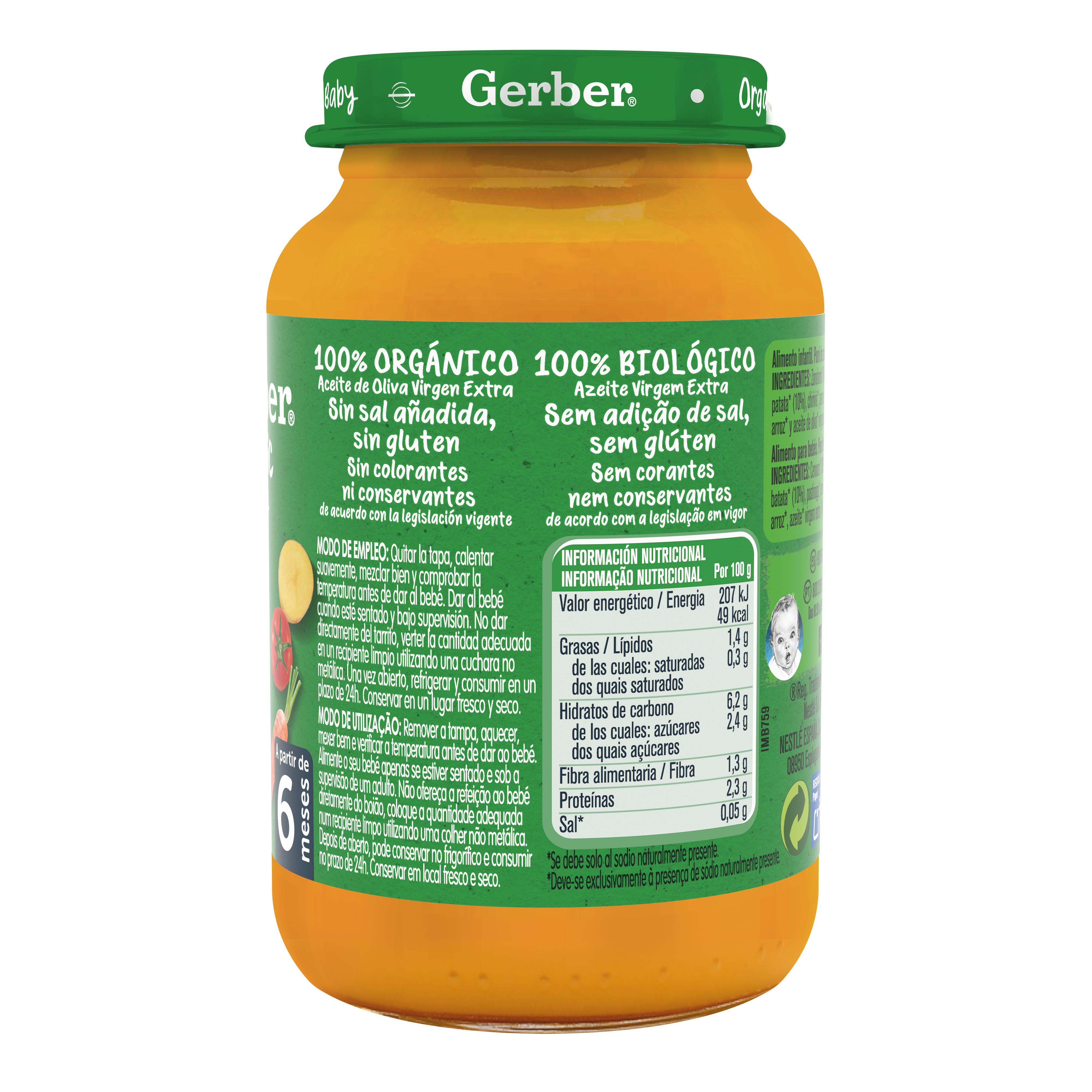 REFEIÇÕES GERBER BIO CENOURA TOMATE E PERÚ 190GR