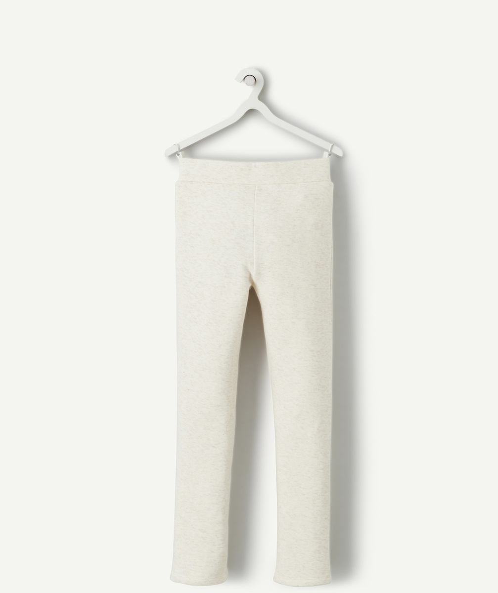 TREGGING FILLE EN FIBRES RECYCLÉES ET MOLLETON ÉCRU