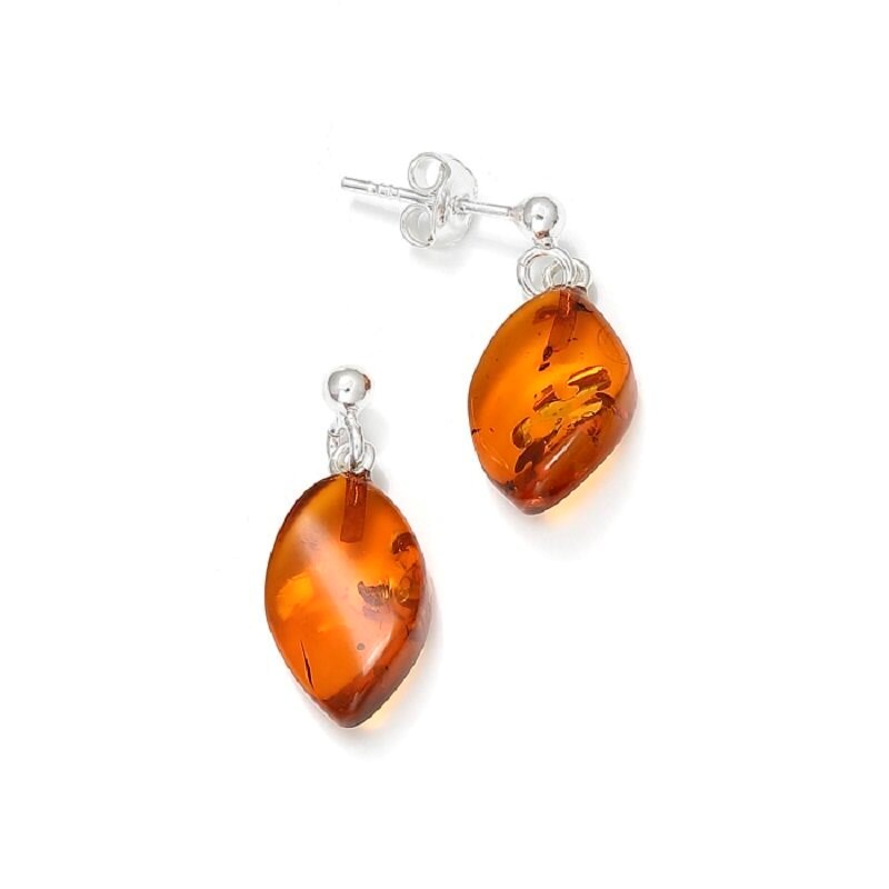 Boucles d'oreilles ambre argent