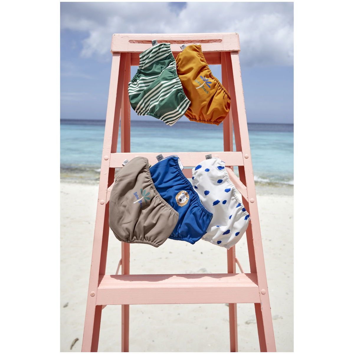 LässigLässig   Schwimmwindel mit Druckknöpfen stripes pink/nature 62/68