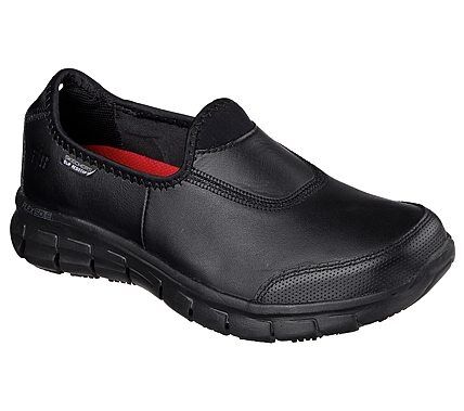 SKECHERS Schlupfschuh aus Leder schwarz