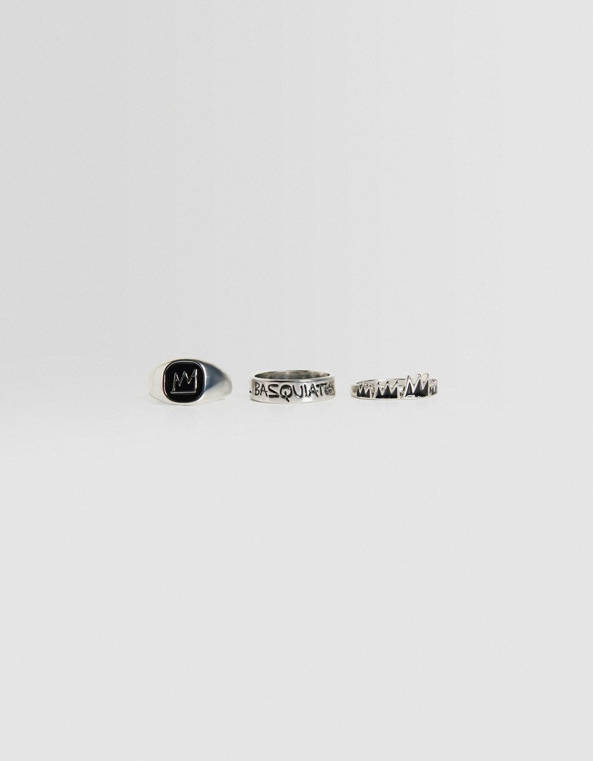 Conjunto de 3 anéis Jean-Michel Basquiat