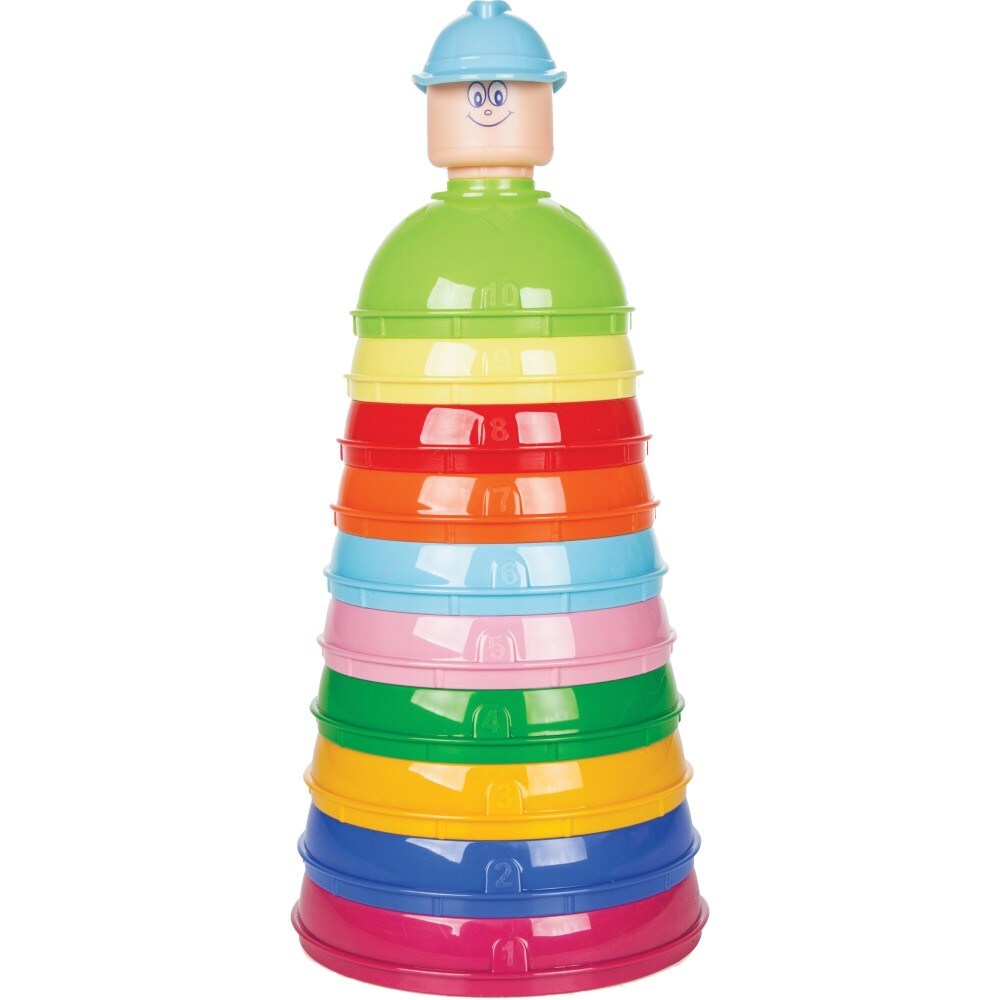 Pilsan Stapelturm 03264 Stapelpyramide 10-teilig bunte Becher, Figur, Höhe 30 cm bunt