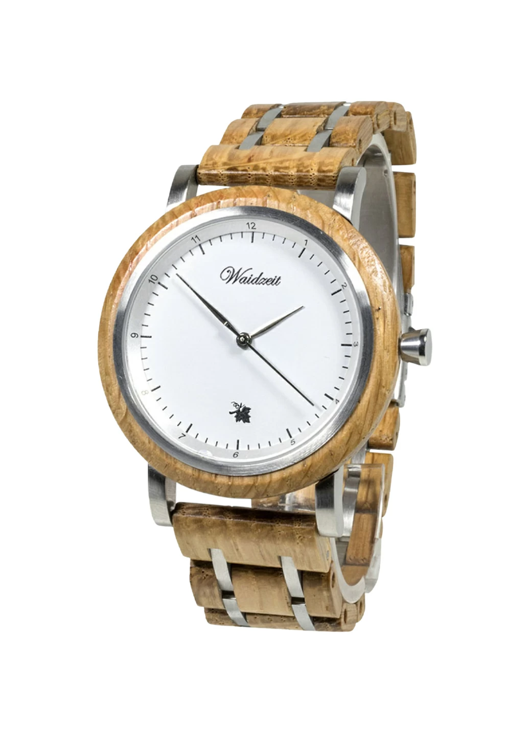 Herrenuhr mit Holzband der Marke Waidzeit