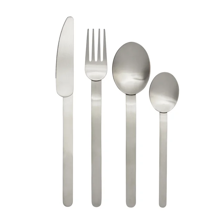 Ferm Living - Stelo Besteckset, Edelstahl gebürstet (4-teilig)