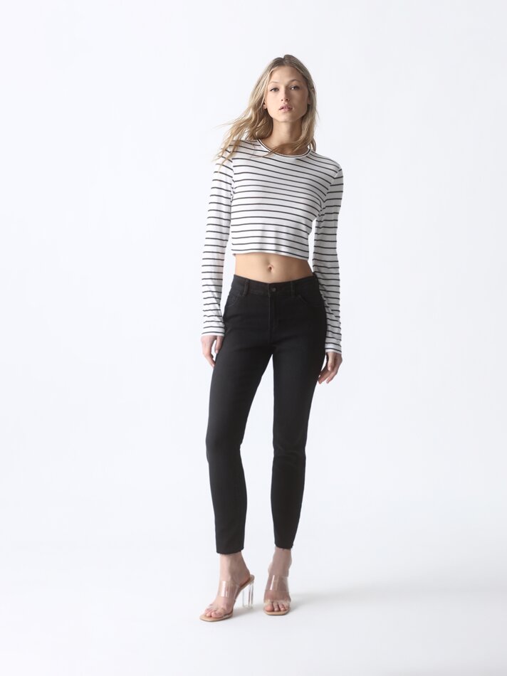 Calça jeans push-up - Preto mesclado