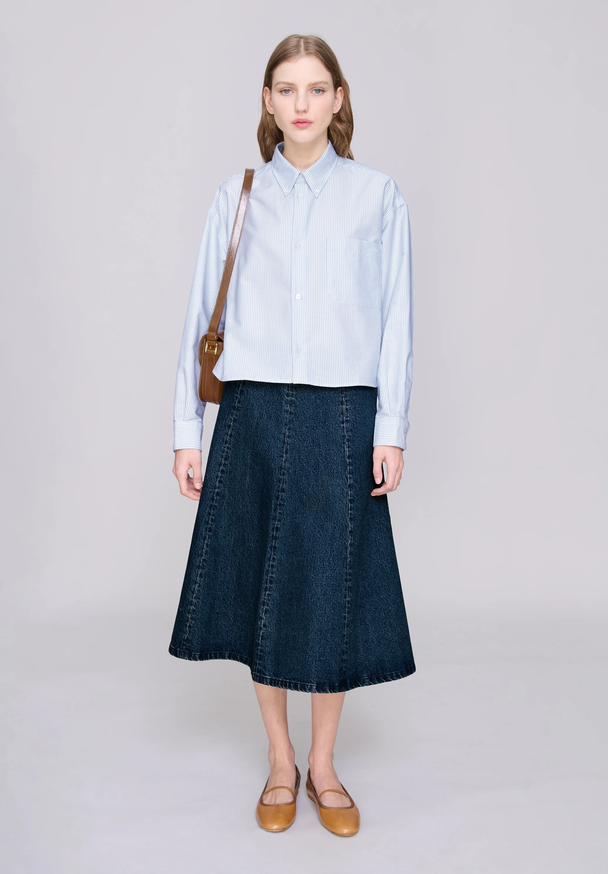 chemise sophia button down logo - Bleu