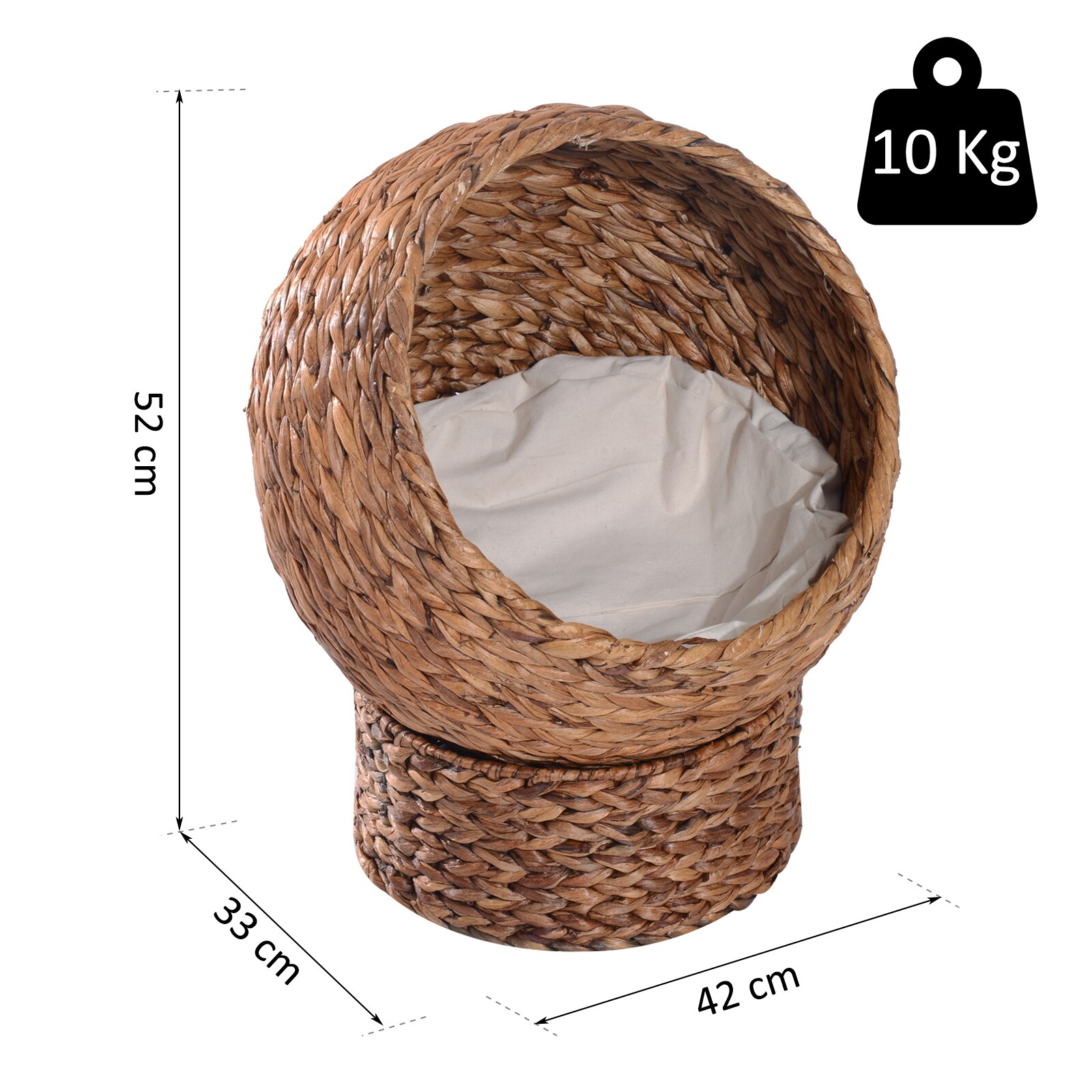 PawHut Katzenkorb mit Kissen 42 x 33 x 52 cm (LxBxH)