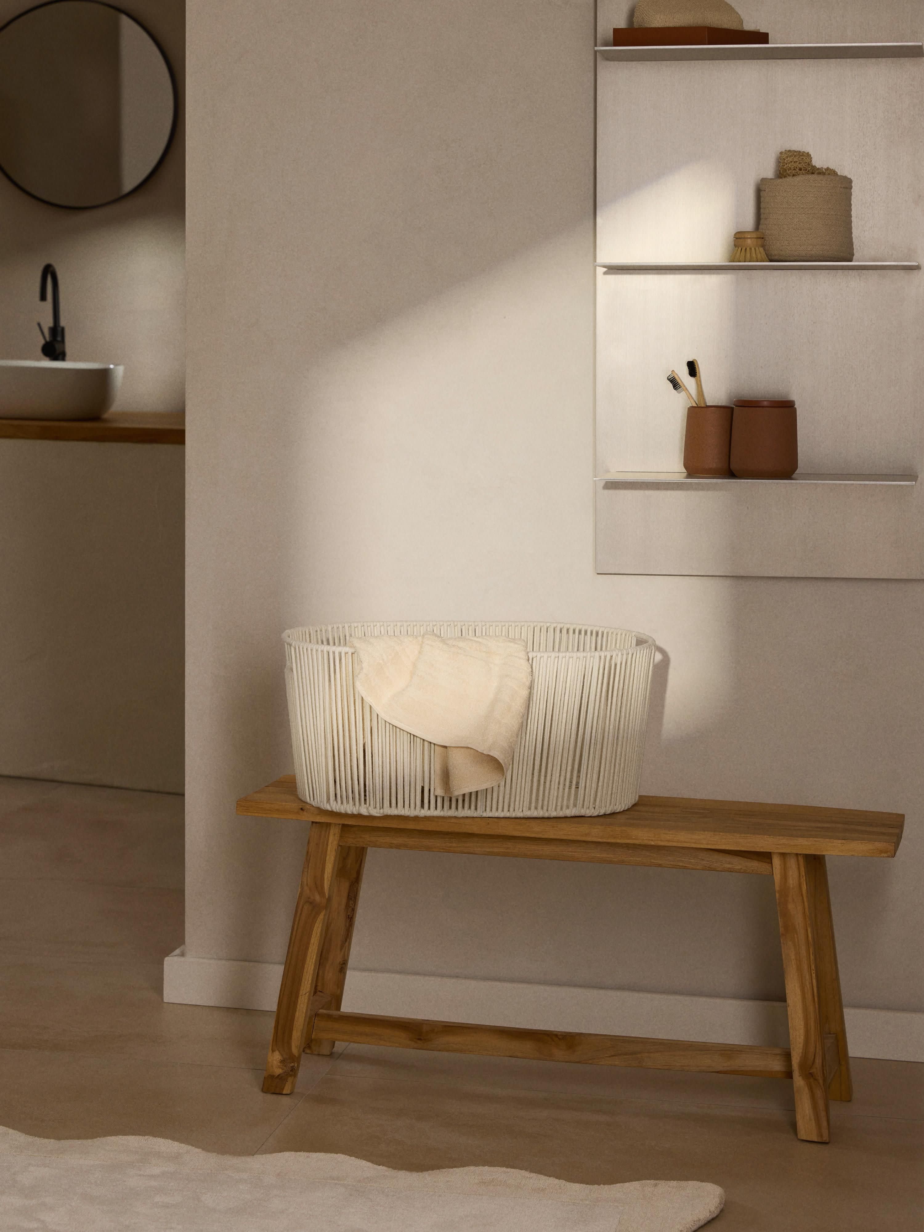 Handgeweven wasmand Gabe van touw