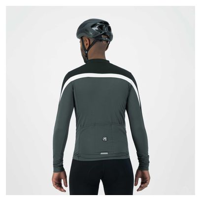 Maillot Manches Longues Velo Rogelli Course - Homme - Noir/Gris/Blanc