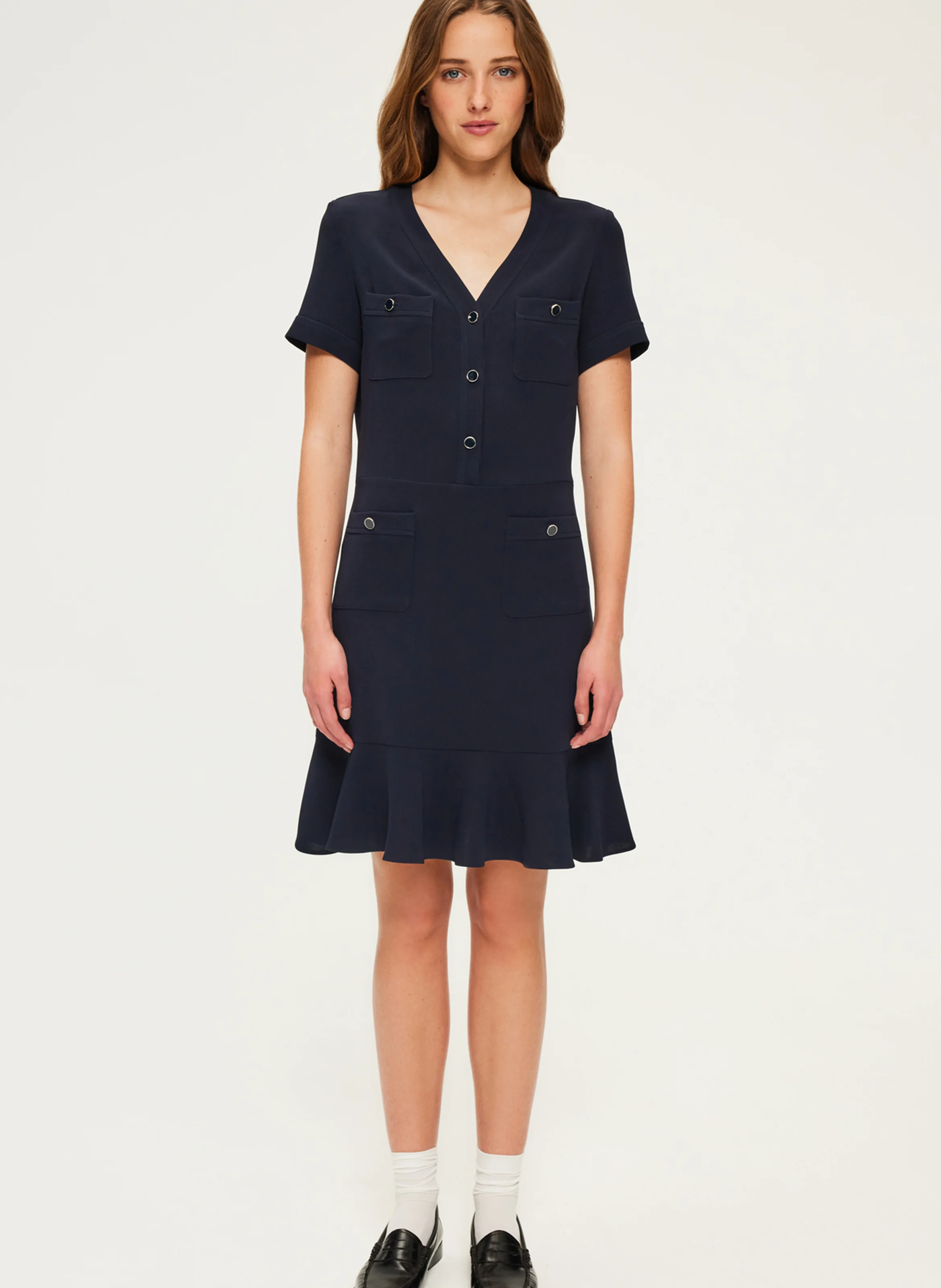 SYRINN - Robe courte boutonnée | Bleu
