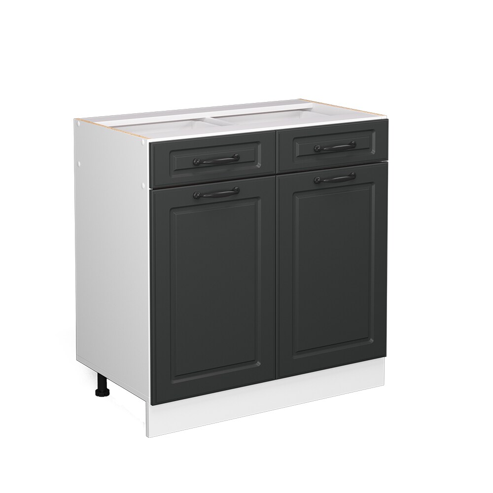 Vicco Schubunterschrank Küchenschrank Küchenzeile Landhaus R-Line 80 cm Weiß-Anthrazit