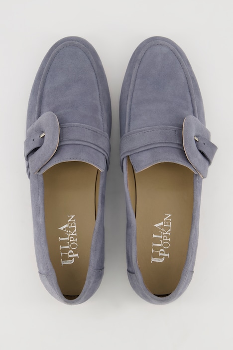Leder-Loafer, lederbezogene Zierspange, Weite H