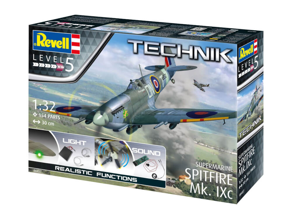 Supermarine Spitfire Mk.IXc - Technik, Revell Modellbausatz mit Elektronik-Komponenten