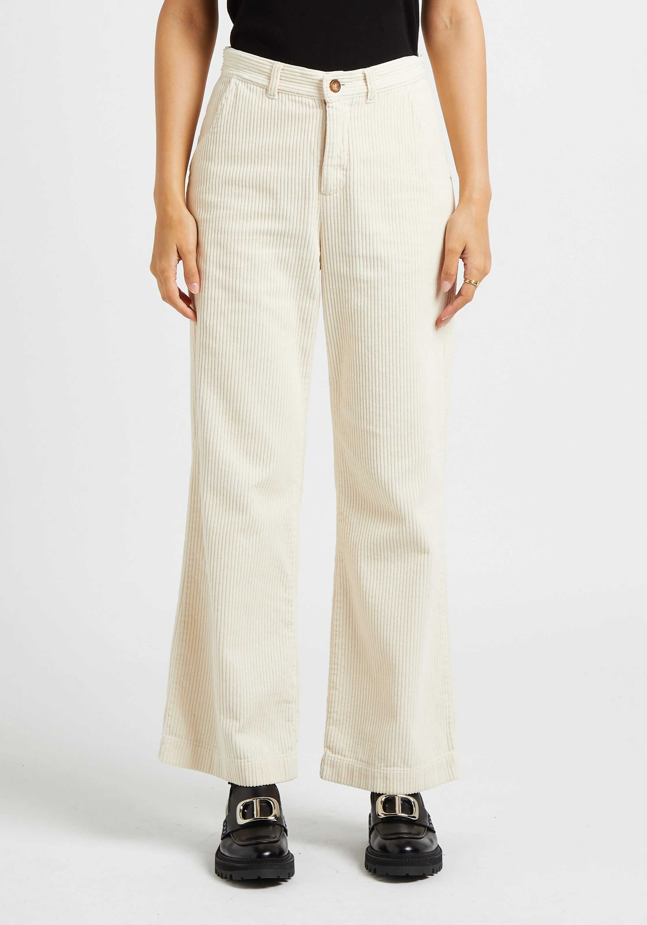 Pantalon droit en coton | Blanc