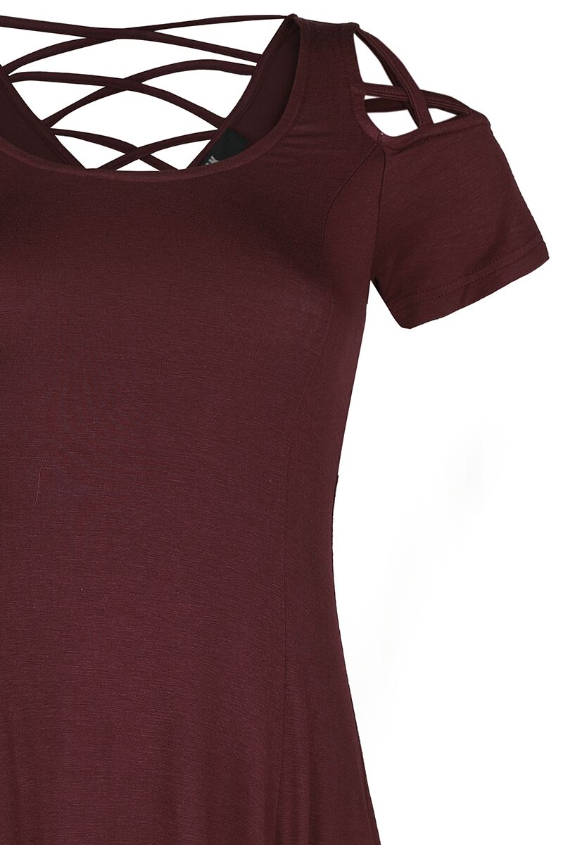 Robe Rouge Foncée Avec Laçage Décoratif | Black Premium by EMP Robe courte